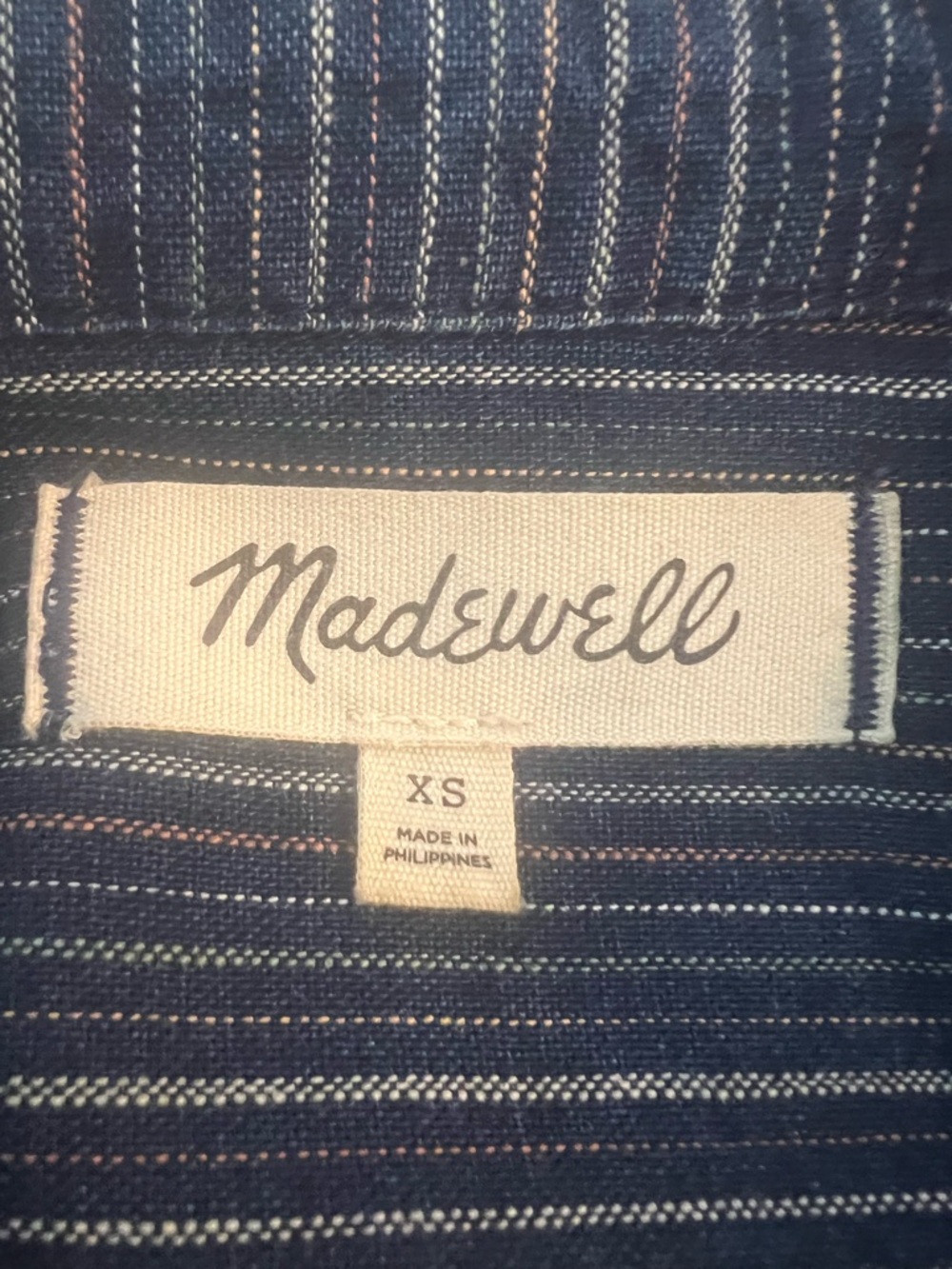 Madewell Courier Button Back Shirt in Cecile Stripe XS MSRP $72 EUC - Picture 8 of 10